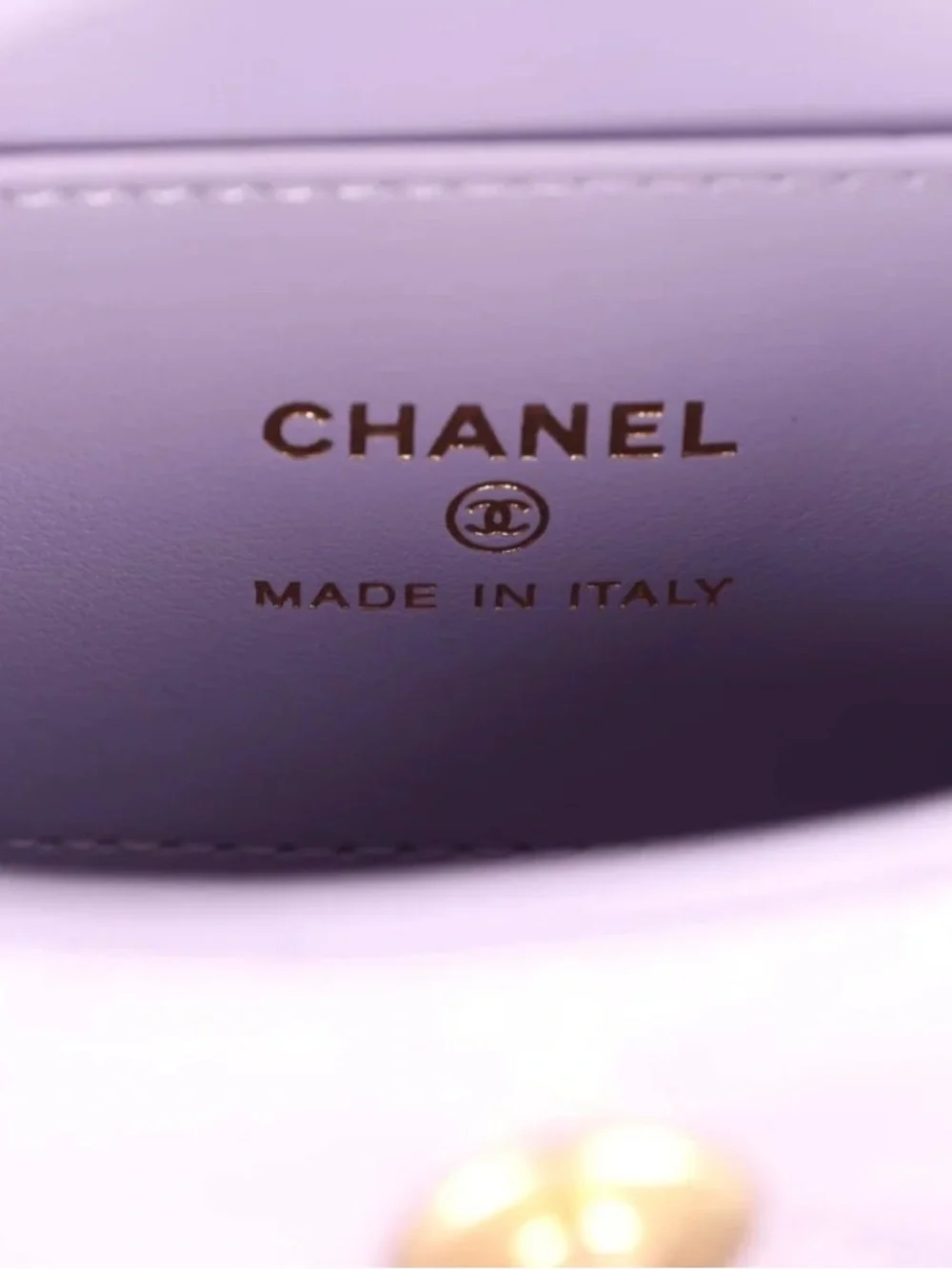 CHANEL 2025 Nano Kelly NWTs Lavender Quilted Mini Top Handle Bag with Gold CC